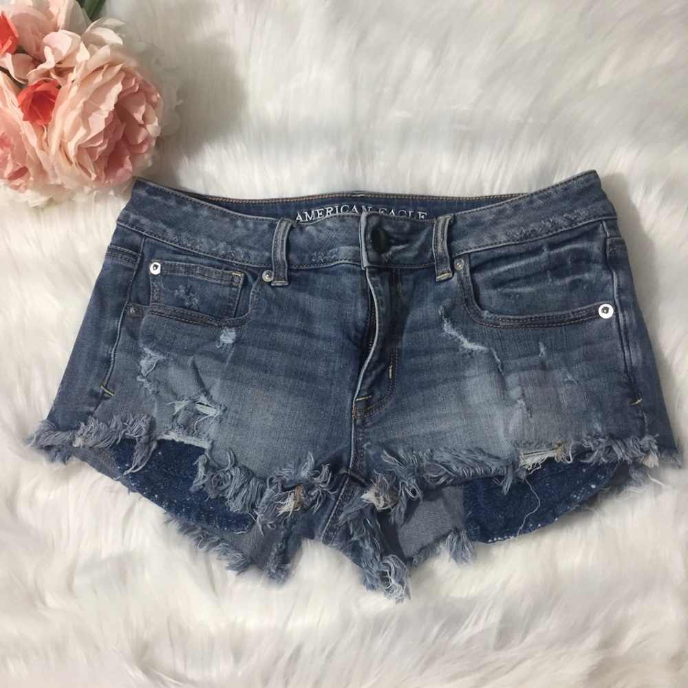 6 - American Eagle - Distressed Jean Shorts
